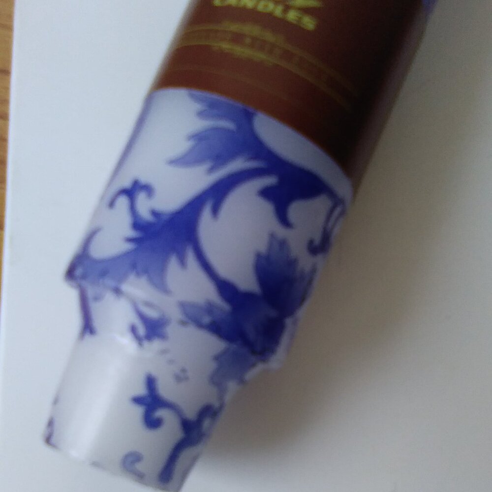 Handmade Blue Lace Leaf Patterned Taper Candles Set of 4 NEW